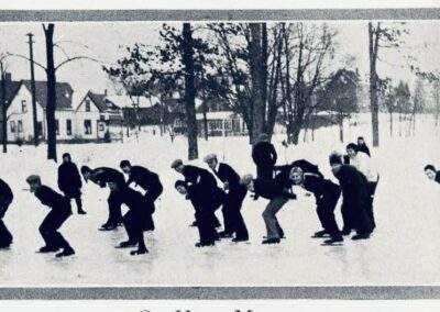 Ice skating in Humboldt park. The house on the left is on Idaho and Lenox. Photo from 1930 Bay View High School Oracle