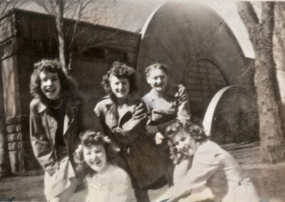 Jeanne Kirsch and friends behind the old Humboldt Park bandshell c.1945